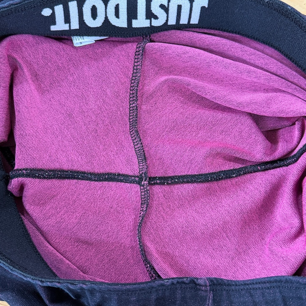 Nike Women’s ' Pink Logo Active Leggings - Black/Purple Heather. Sz M - Picture 6 of 7
